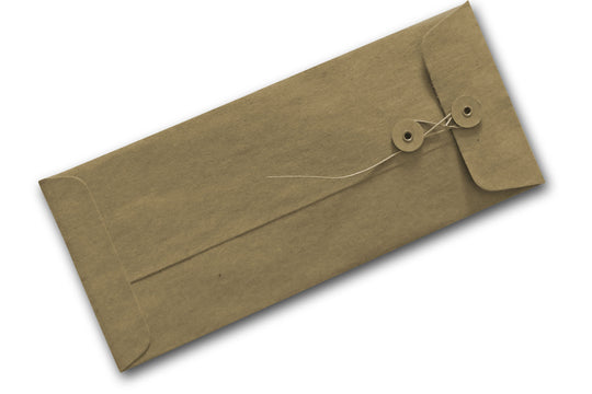 Greengrocer's BROWN BAG Kraft Envelopes No. 10 String & Button closure
