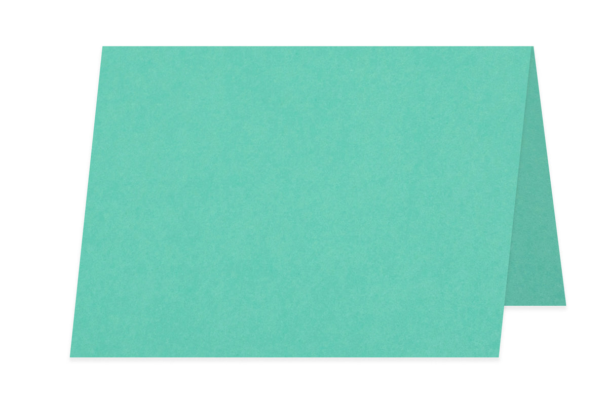 Blank A2 Folded Discount Card Stock - Aqua