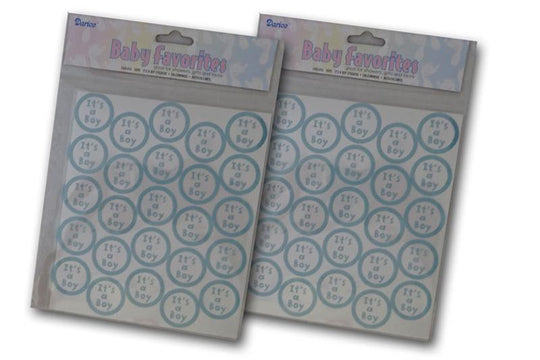 ITS A BOY Clear self adhesive Sticker Seals - 50 count