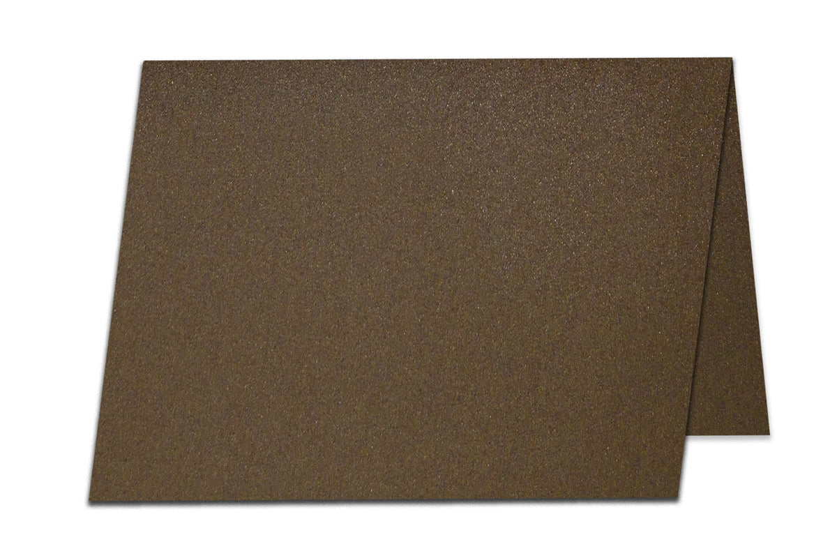 Blank Metallic 4x6 Folded Discount Card Stock - Bronze brown