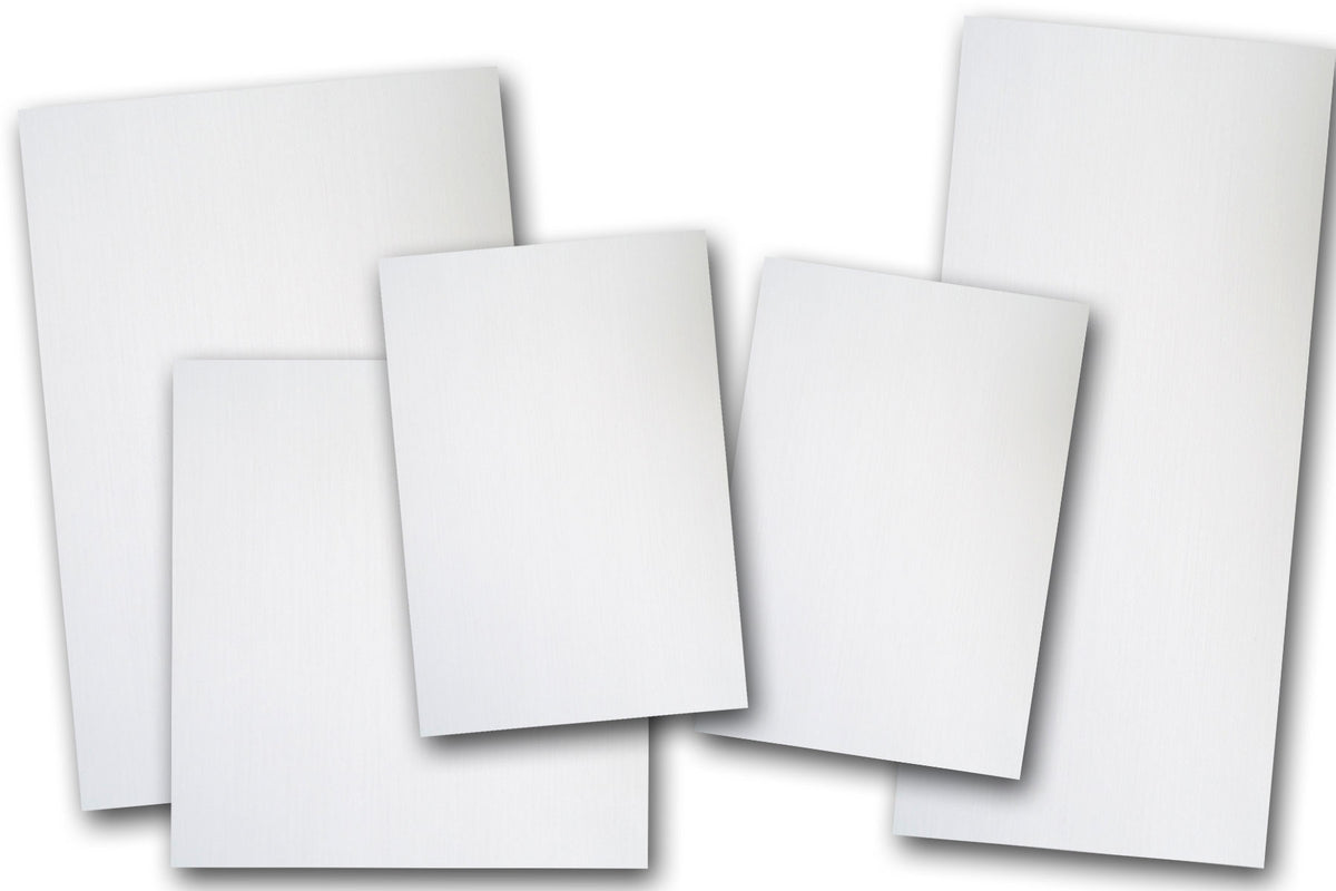 Blank White Linen RSVP Card Stock