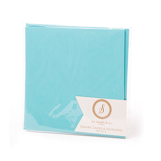 Ms Sparkle & Co Blue Square Folded Discount Card Stock and Envelopes