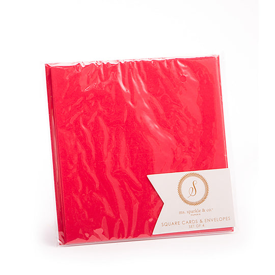 Ms Sparkle & Co Red Square Folded Discount Card Stock and Envelopes