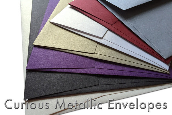 Curious Metallic RSVP Envelopes for Response cards and weddings