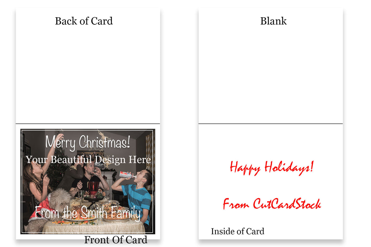 Upload and Print your own 5x7 Folded Christmas and Greeting Cards on Heavy Card Stock - 50 Pack