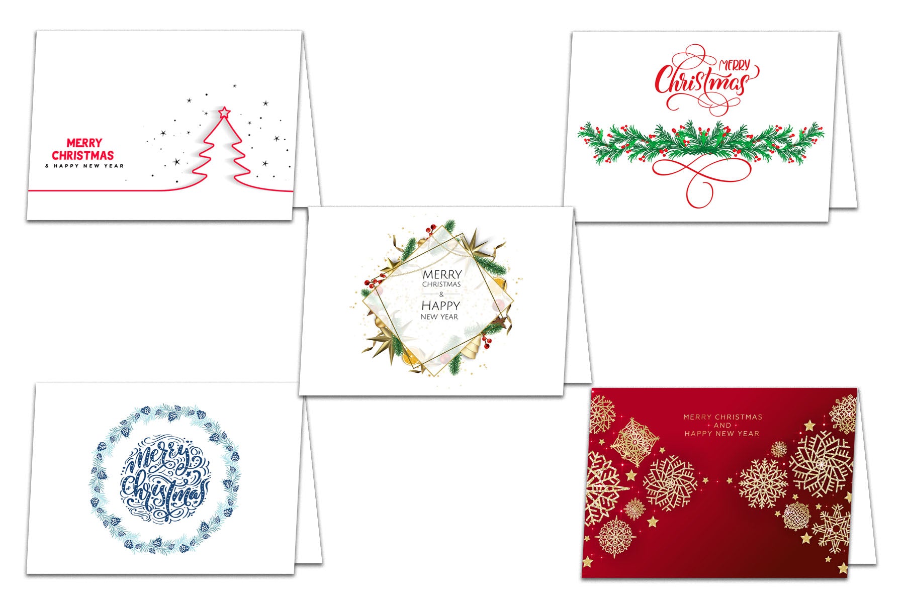 Custom Christmas & Holiday Cards, 5x7 Cardstock, Blank Envelope, Brilliant New Year