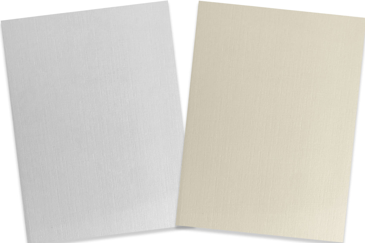 CLASSIC Linen Classic Natural White Card Stock - 8 1/2 x 11 in 80 lb Cover  Linen 250 per Package