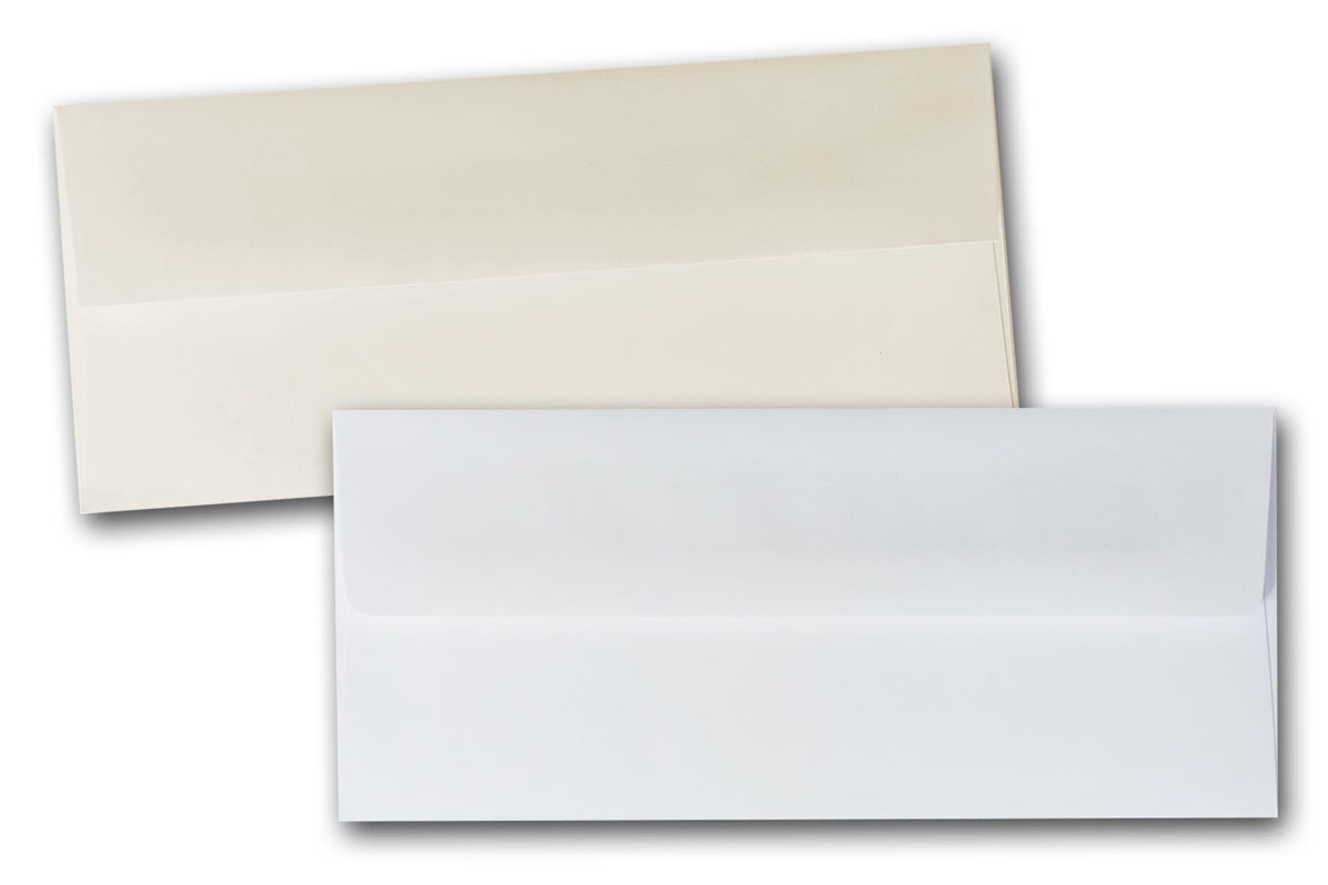 White and Ivory No 10 Square flap envelopes