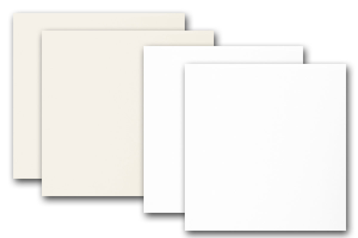 White and Ivory 5 inch square discount card stock