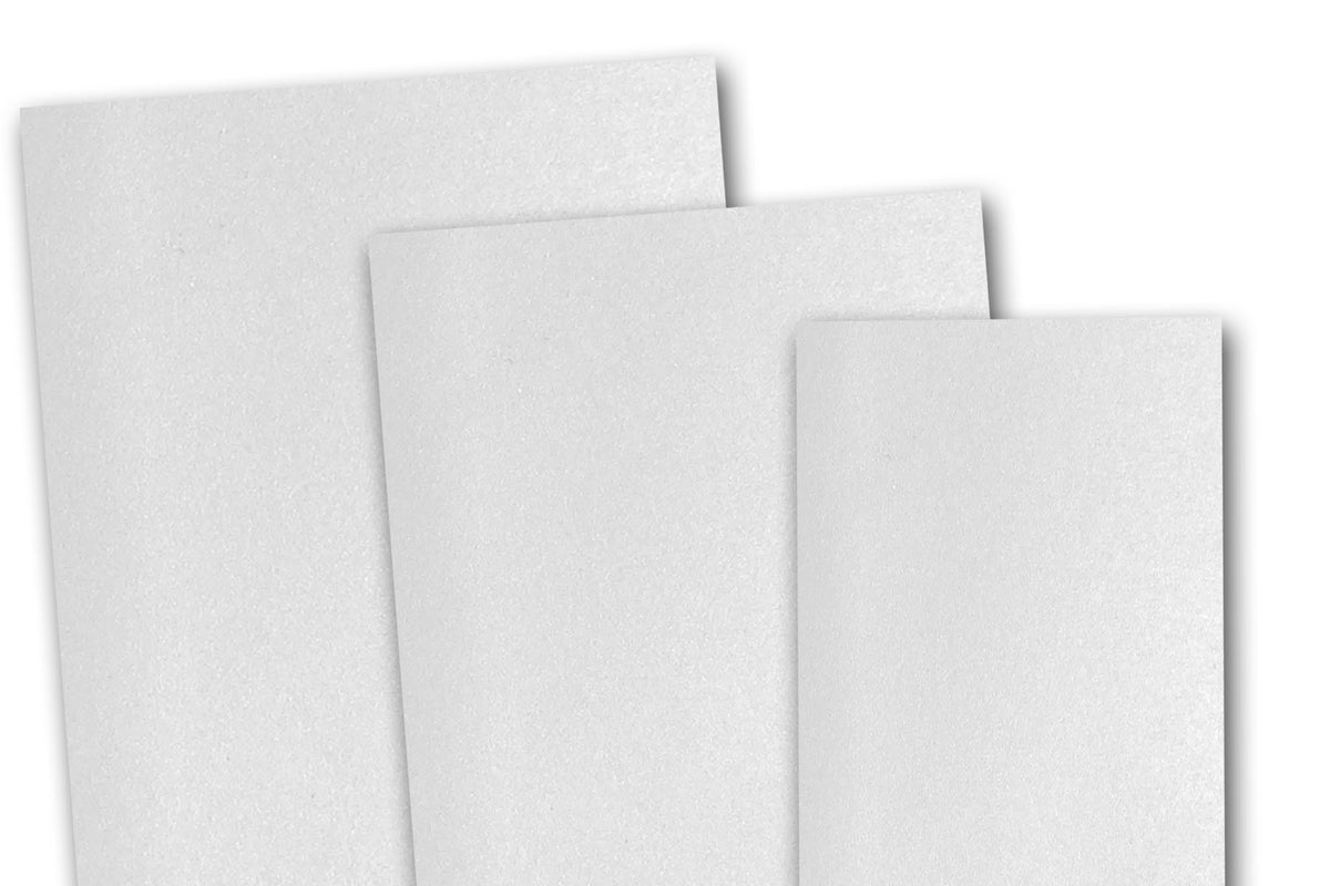 Blank Metallic White RSVP Cards 