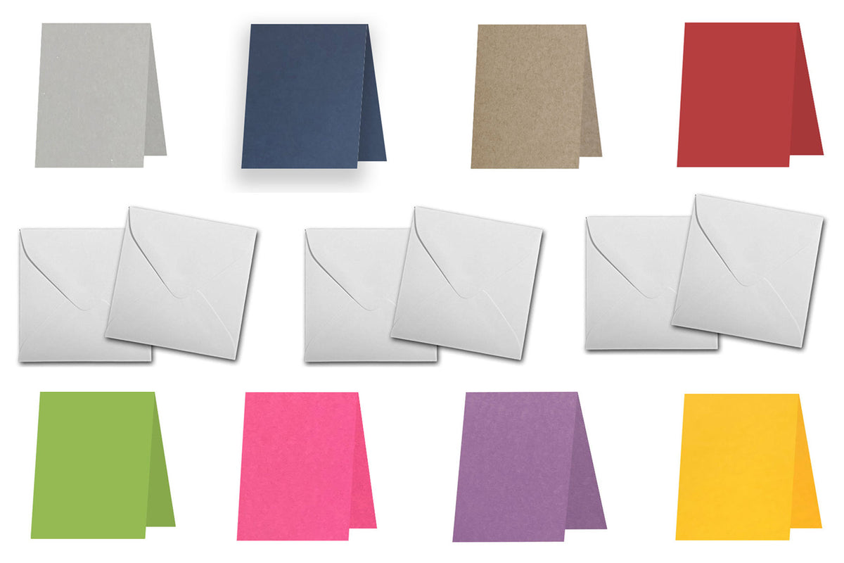 Blank 3x3 Folded Discount Card Stock and Envelopes 