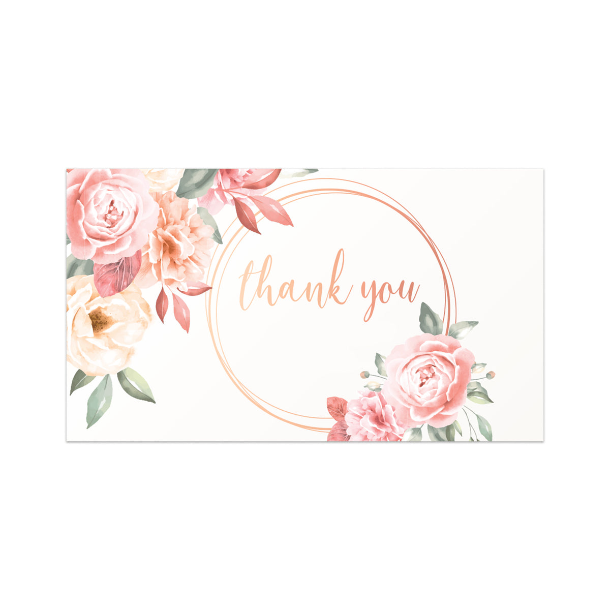 Premium Thank You Business Card - Small 3.5&quot; x 2&quot; Card - Sturdy 14PT Stock - 100 Cards