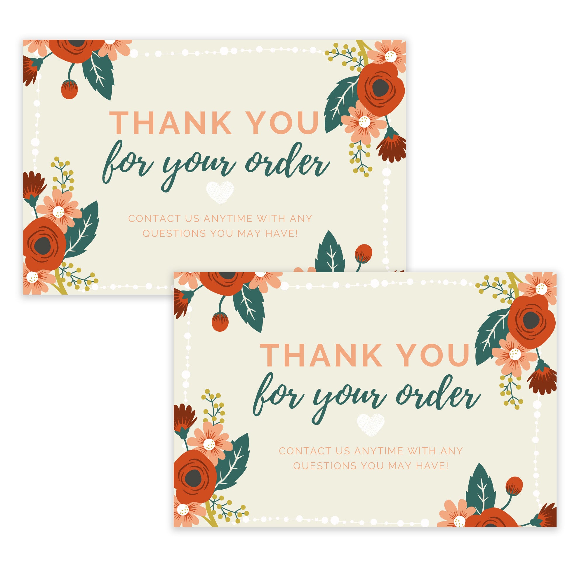 pre-printed thank you cards on 4x6 discount card stock with blank