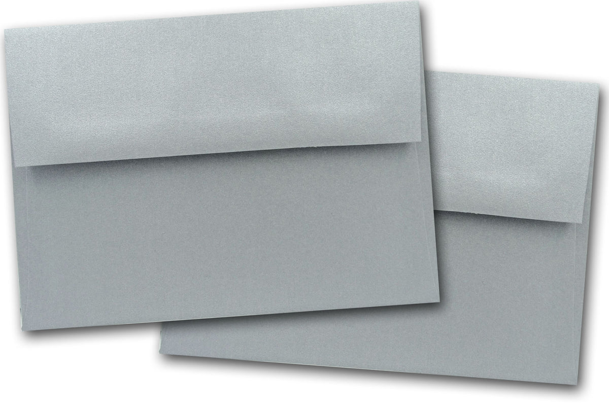 Shimmery Curious Metallic Silver RSVP A1  Envelopes 