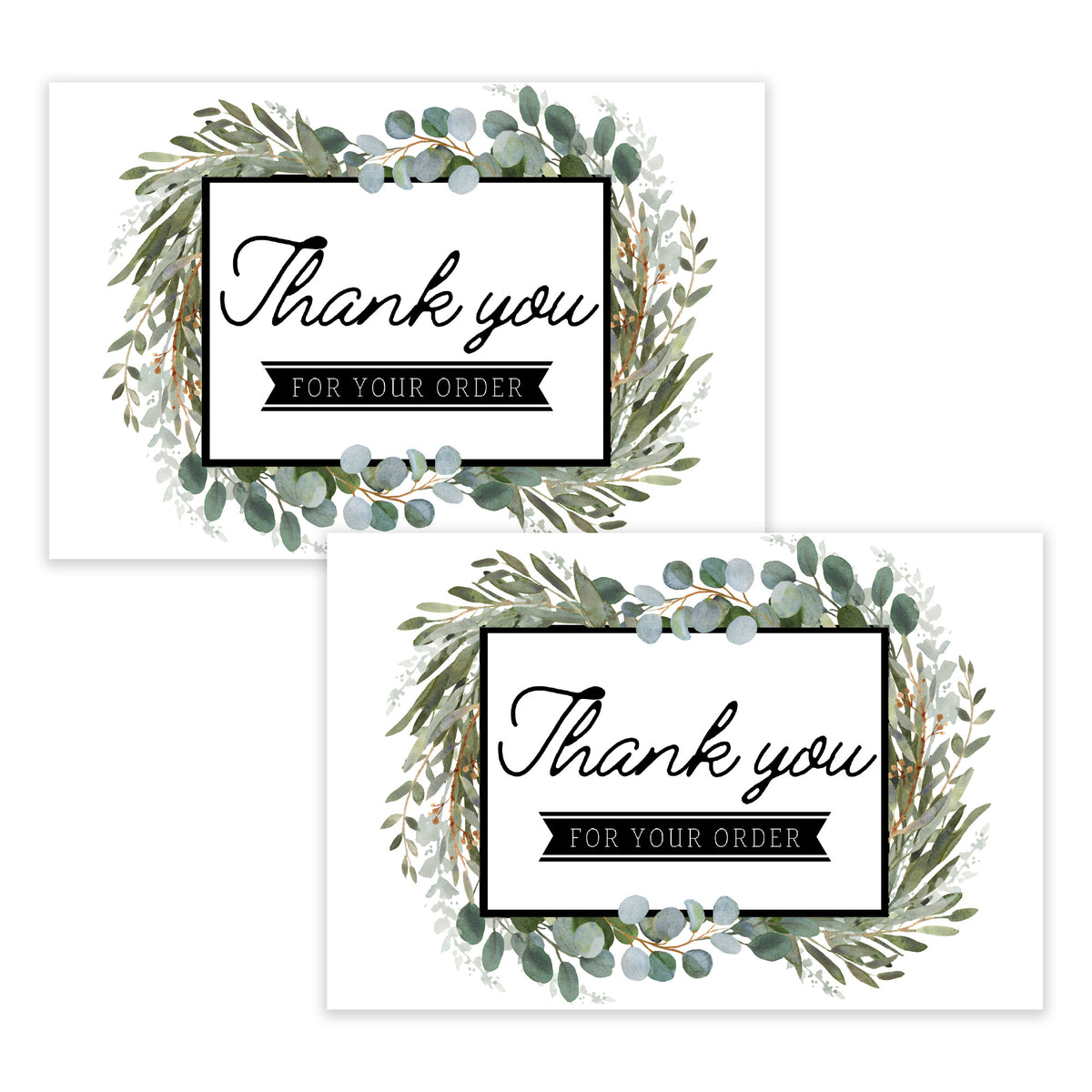 Pre-Printed Thank you Cards on 4x6 Discount Card Stock - 50 pack