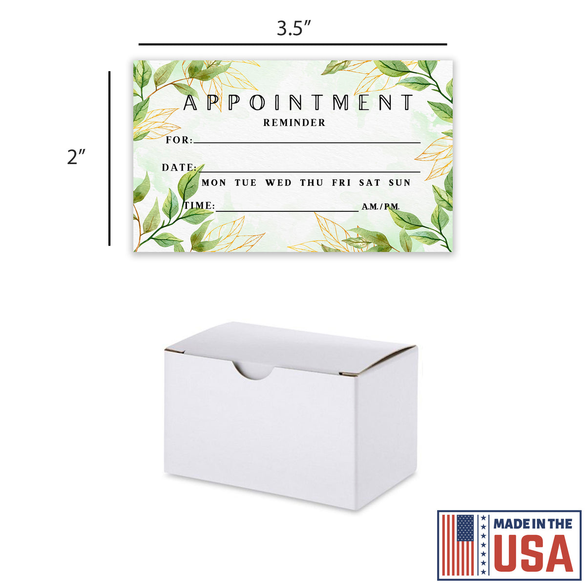 Premium Appointment Business Cards - Small 3.5&quot; x 2&quot; Card 100 Cards