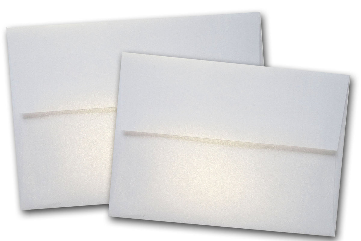 Shimmery Curious Metallic White Ice Gold RSVP A1  Envelopes 