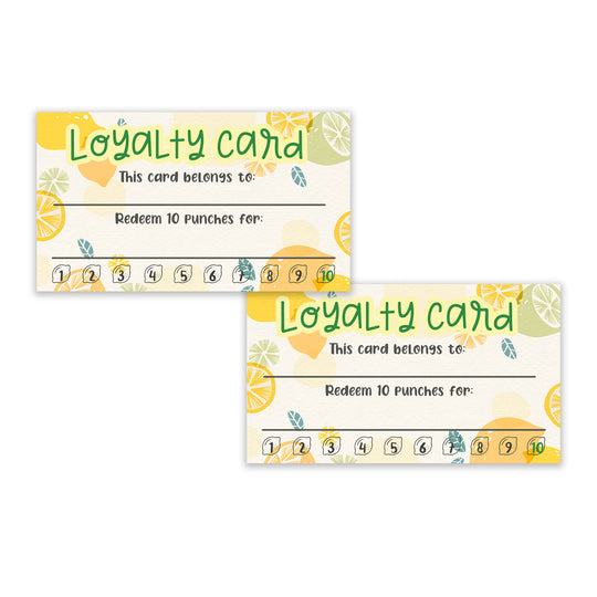Premium Loyalty Punch Business Cards - Small 3.5" x 2" Card 100 Cards