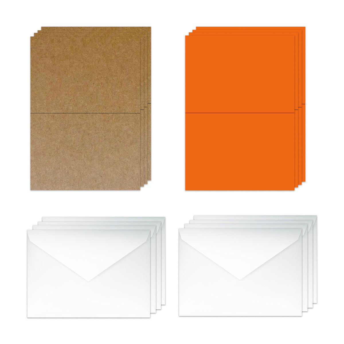 Blank 5x7 Folded Discount Card Stock and Envelopes  - Orange and Twine