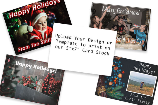 Upload and Print your own 5x7 Christmas Cards for the Holiday Season on Heavy Card Stock - 25 Pack