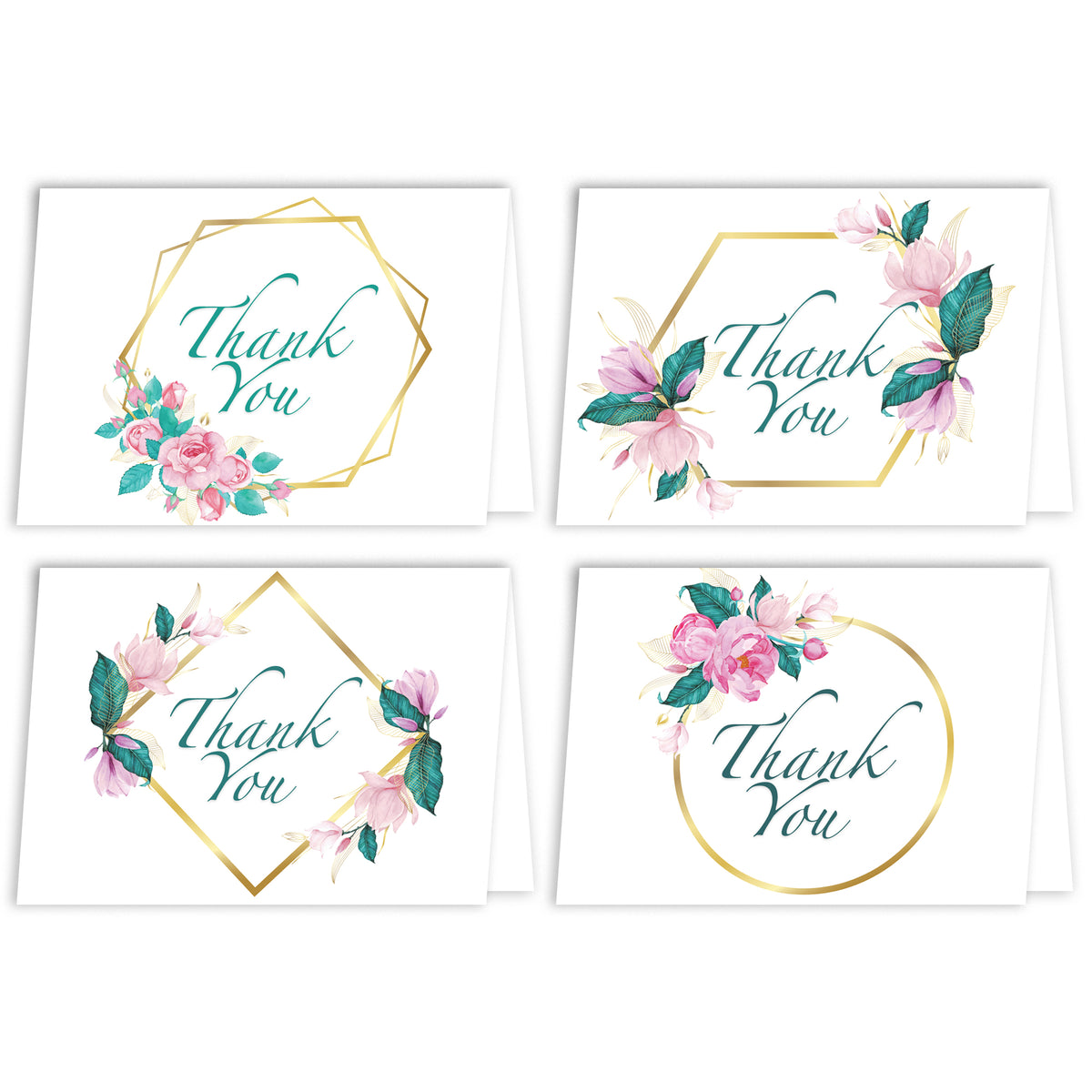 Pre-Printed Folded A1 Thank you Cards and Envelopes - 25 pack