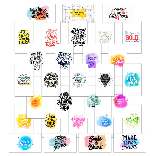 Premium Pre-Printed Positive Affirmation Cards - Business Card Size 3.5" x 2" Card 60 Cards