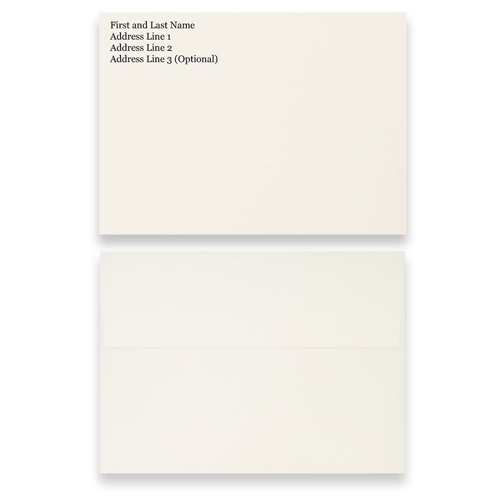 White or Natural A7 Discount 70 lb Envelopes with Return Address