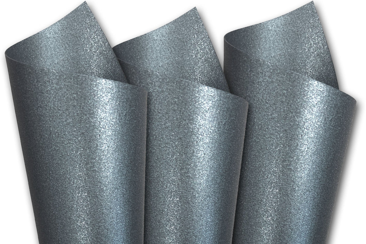 Shimmery Metallic Blue Gray Bulk 12x12 inch Discount Card Stock