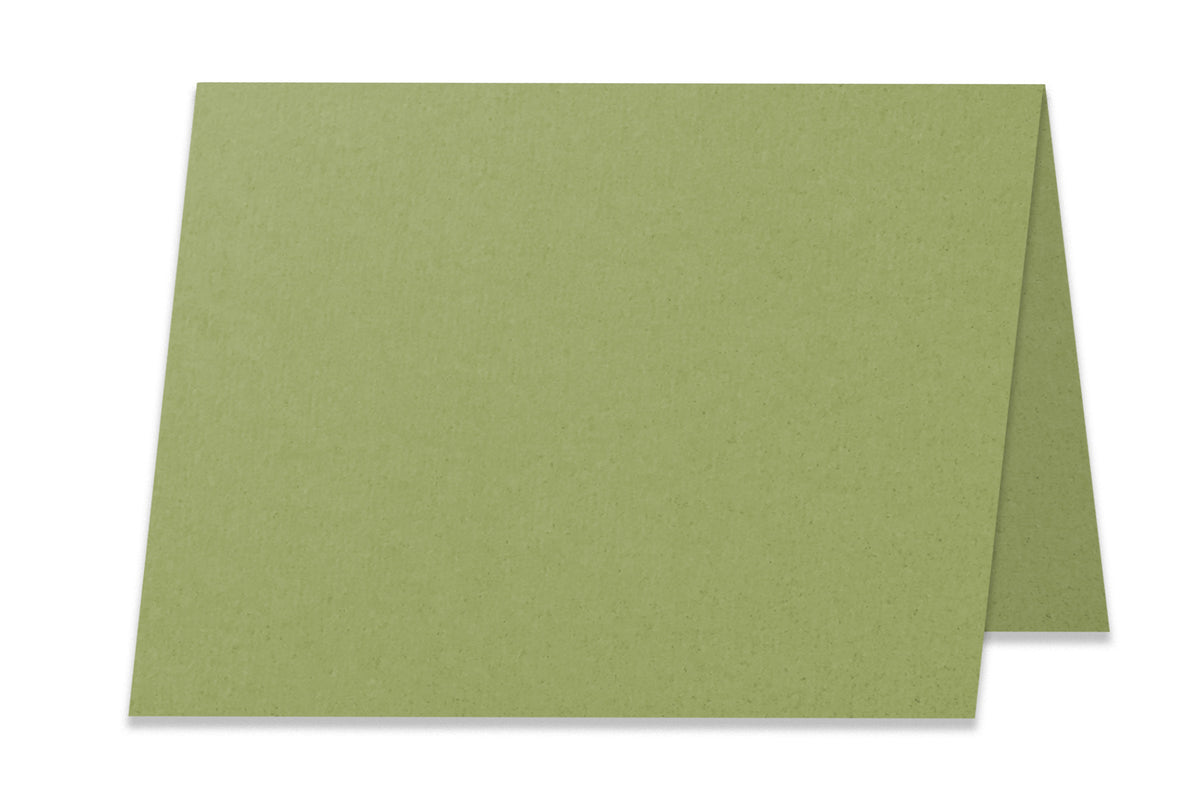 Blank A2 Folded Olive green Discount Card Stock 