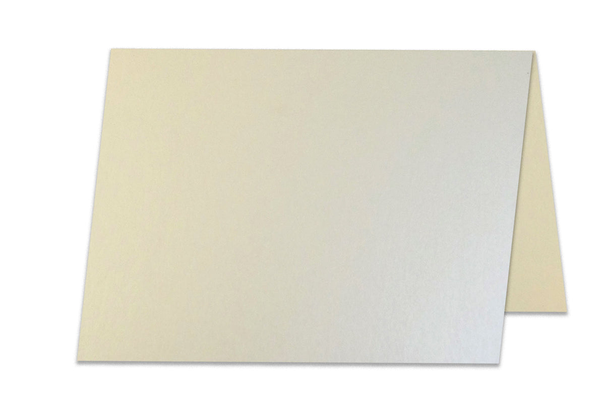 Blank Metallic A6 Folded Discount Card Stock - Ivory