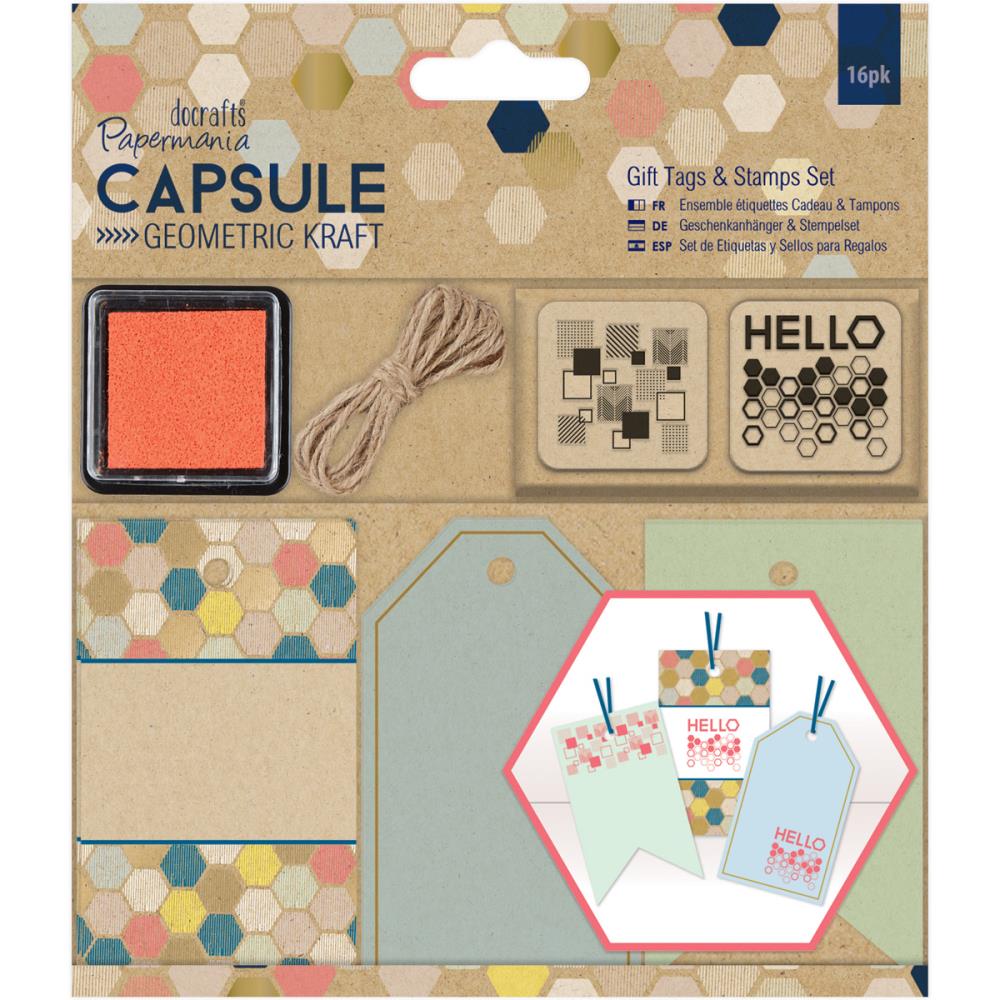 Papermania DIY Gift Tag and stamp set - 16 pieces