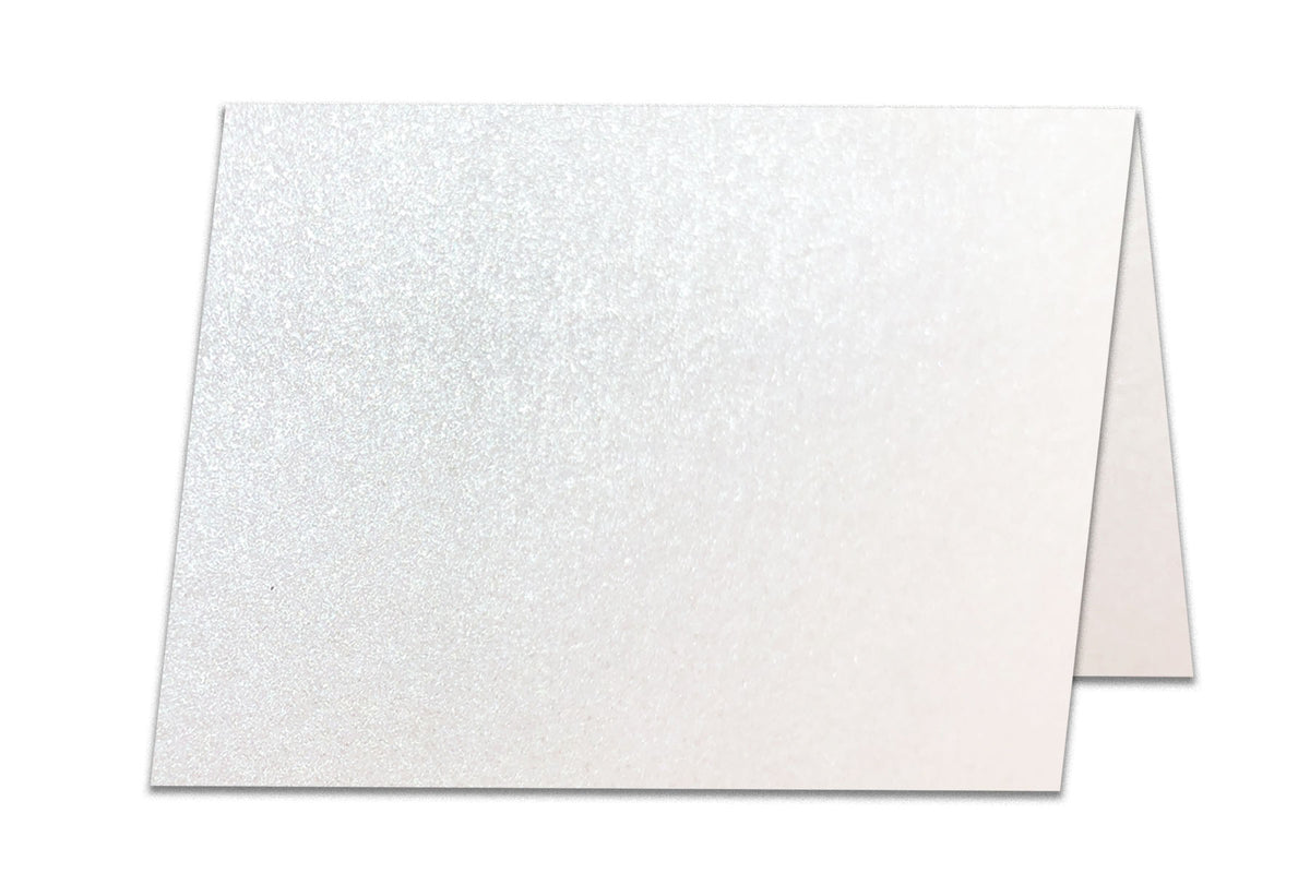 Blank Metallic 4x6 Folded Discount Card Stock - Sparkle White