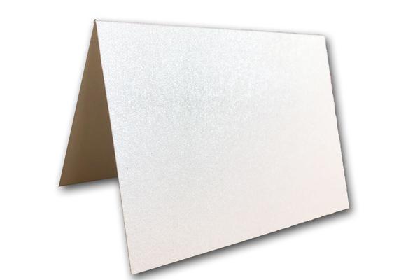 Blank Metallic A1 Notecards - white