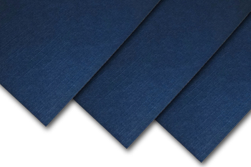 Midnight Blue Linen Flat Cards