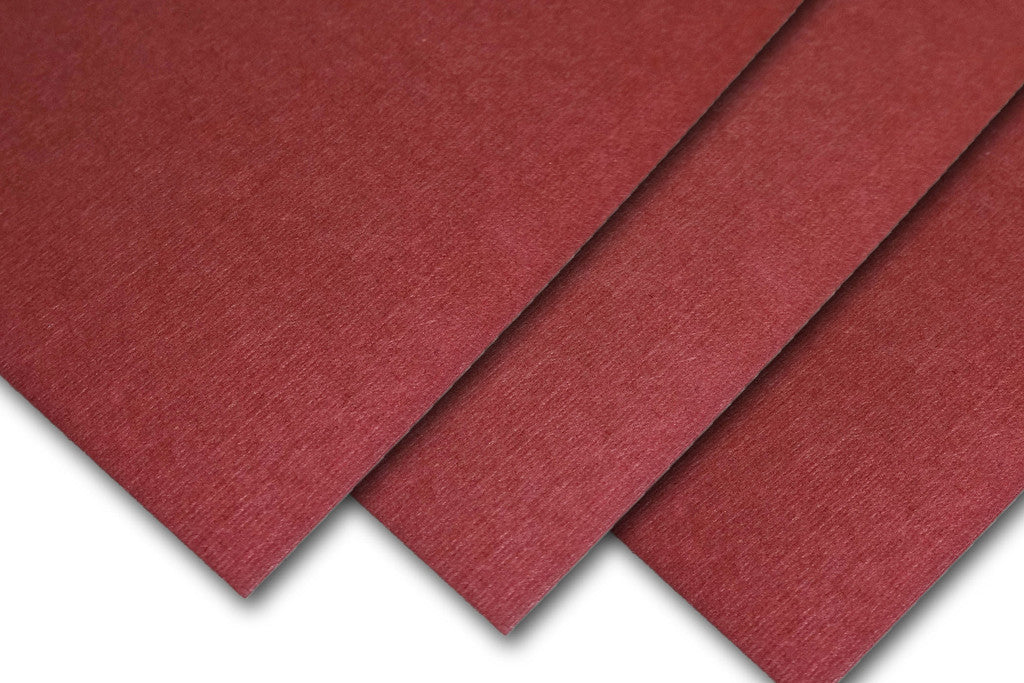 Burgundy Linen Flat Cards