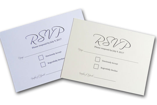 Pre-Printed White or Natural A1 RSVP Cards for  DIY Invitations