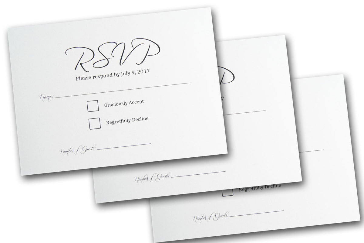 White Preprinted RSVP Cards