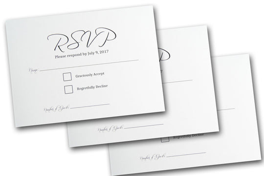 Pre-Printed White or Natural A1 RSVP Cards for  DIY Invitations