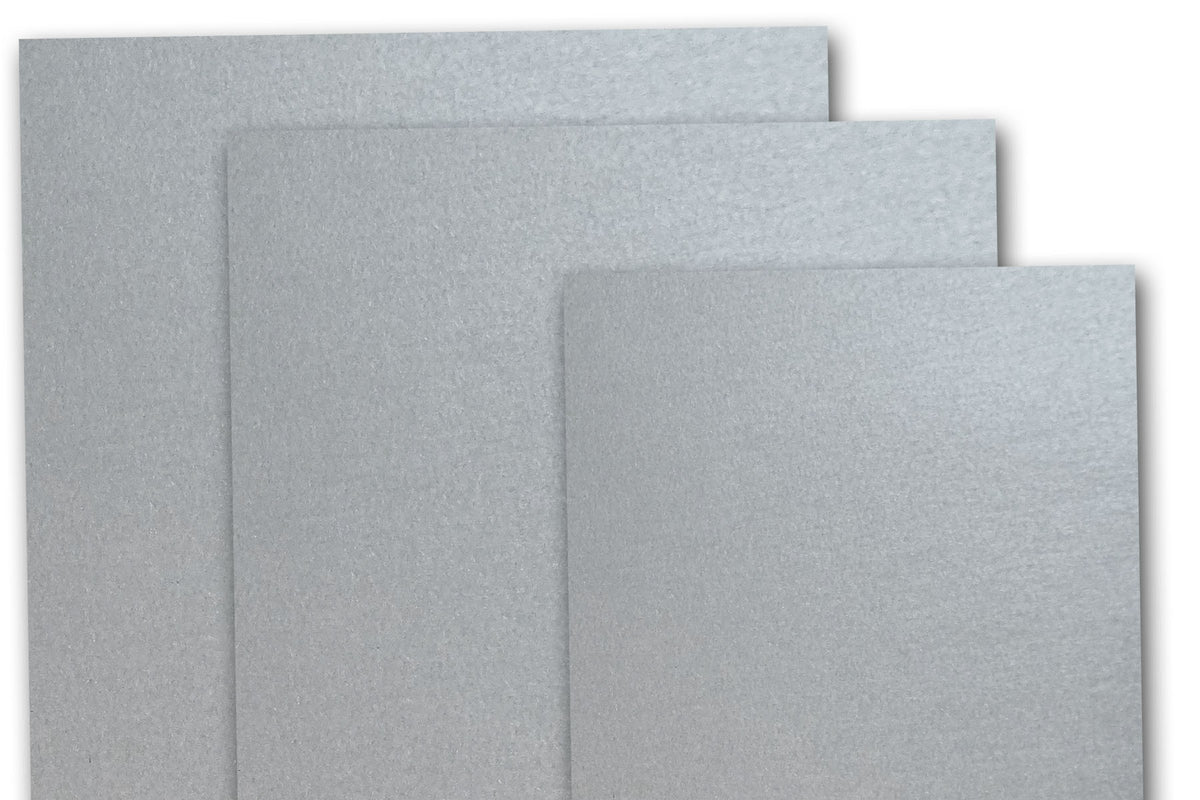 Blank metallic Silver RSVP cards - A1 4 Bar Discount Card Stock