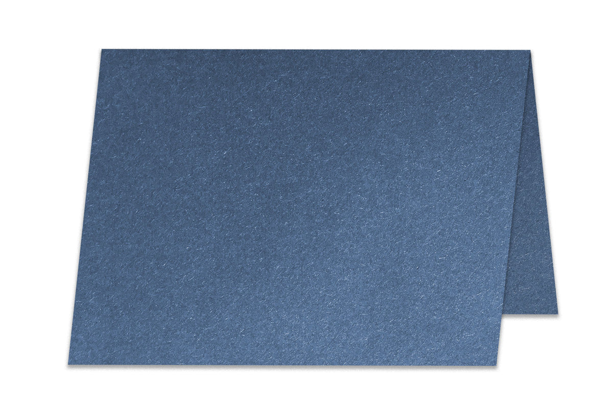 Blank Metallic Blue DIY Folded Place Cards