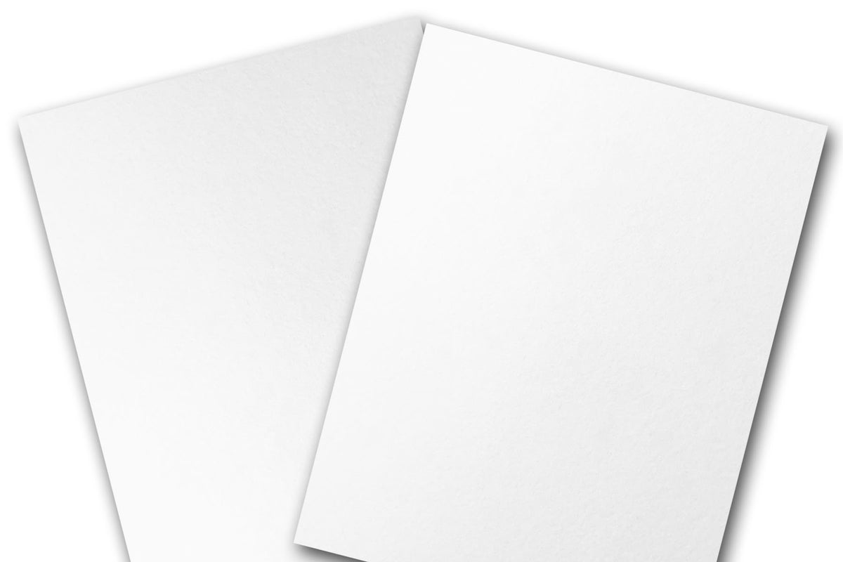 White blank 5x7 inch discount cotton invitations - CutCardStock