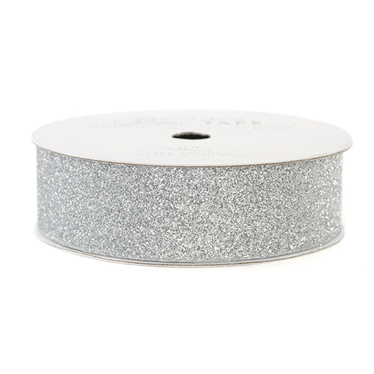 Holiday Colors Glitter Tape - 7/8 inch - 3 yards: Red,  Silver or White