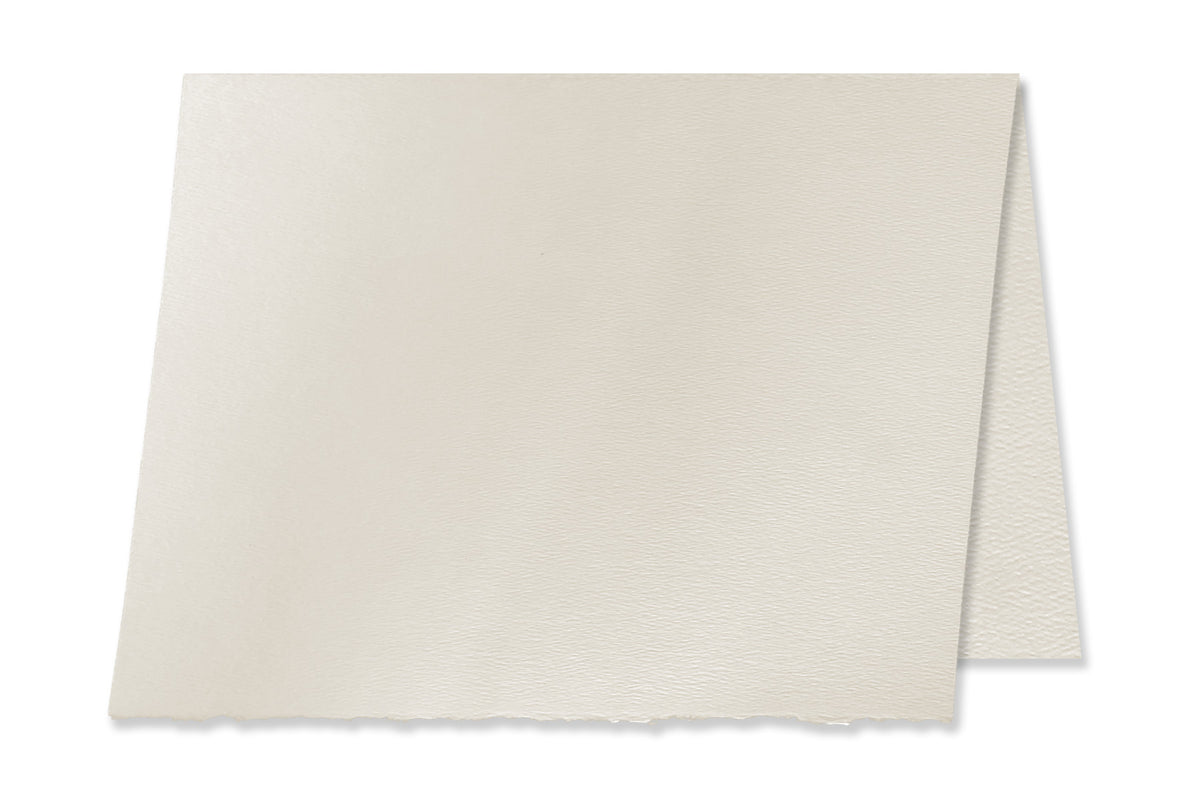 Soft White 5x7 Deckle Folded Discount Card Stock