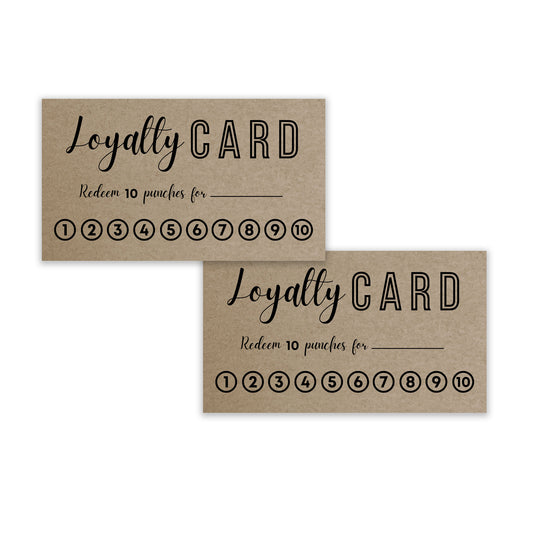 Premium Loyalty Punch Business Cards - Small 3.5" x 2" Card 100 Cards