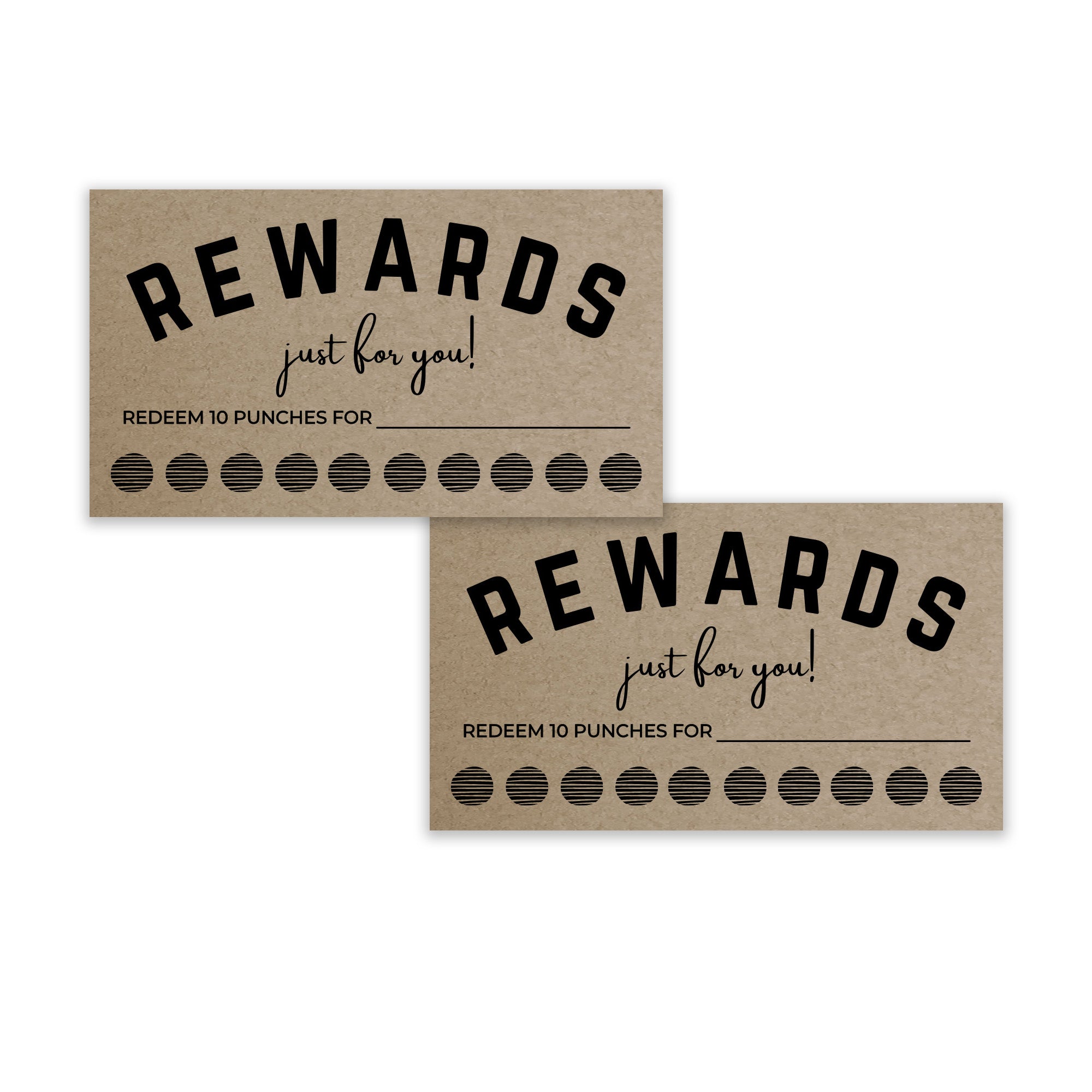 Andaz Press Colored Pencils Reward Punch Cards, Loyalty Cards for Small Business Customers, Incentive Award Card, 100-pk, White