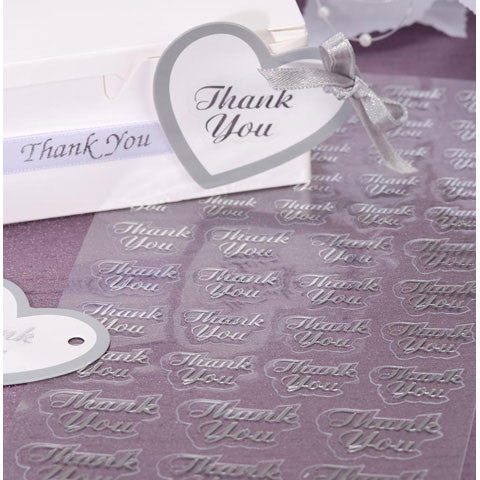 Victoria Lynn Silver Transparent THANK YOU Stickers - 47 count
