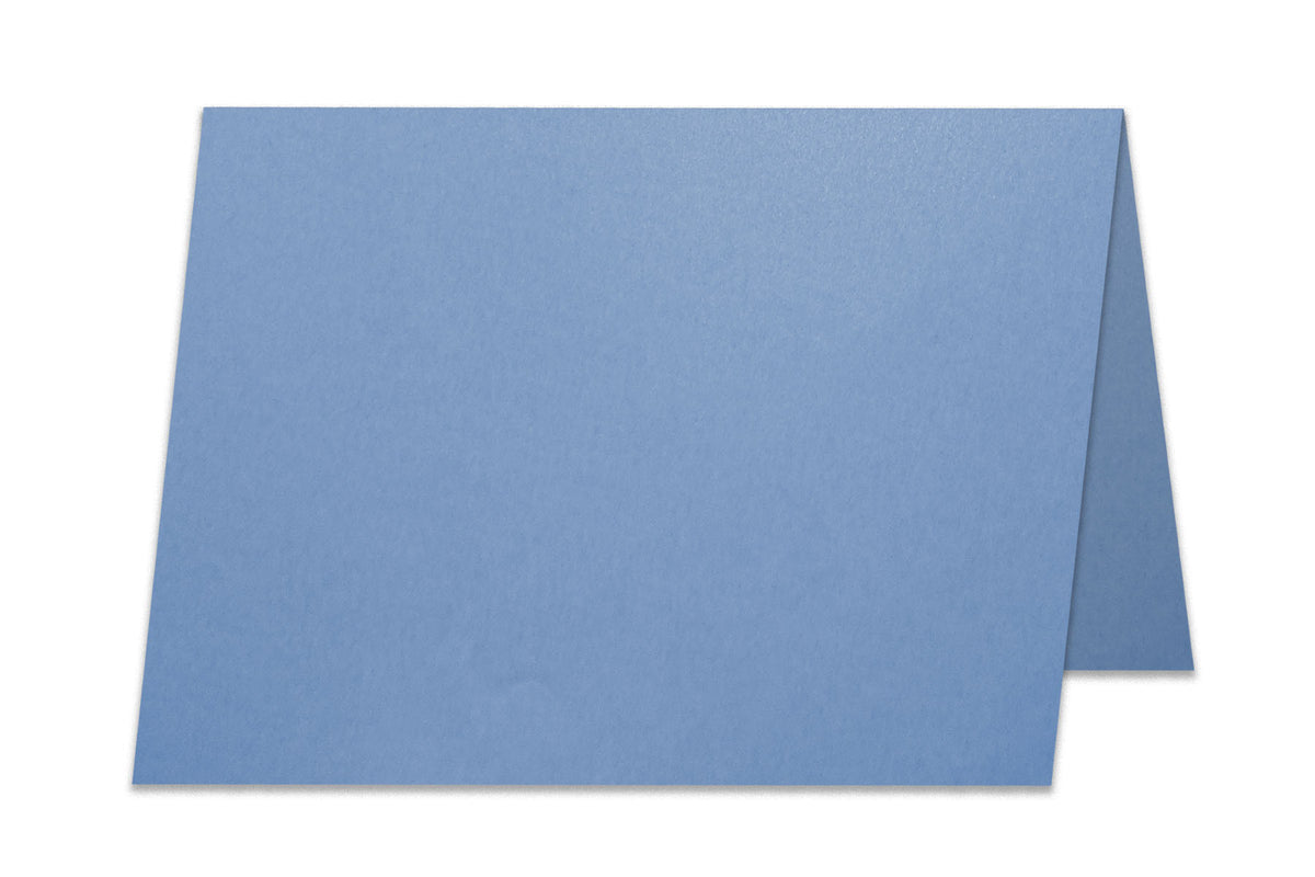 Blank Metallic Blue DIY Folded Place Cards