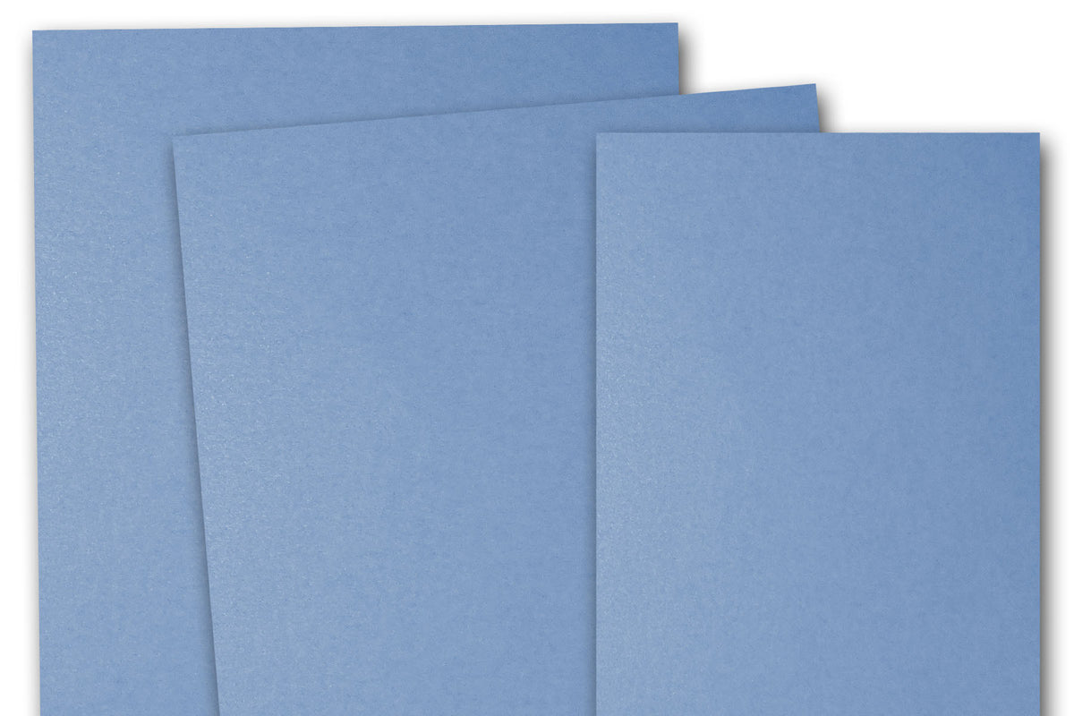 Blank metallic Sky Blue  RSVP cards - A1 4 Bar Discount Card Stock