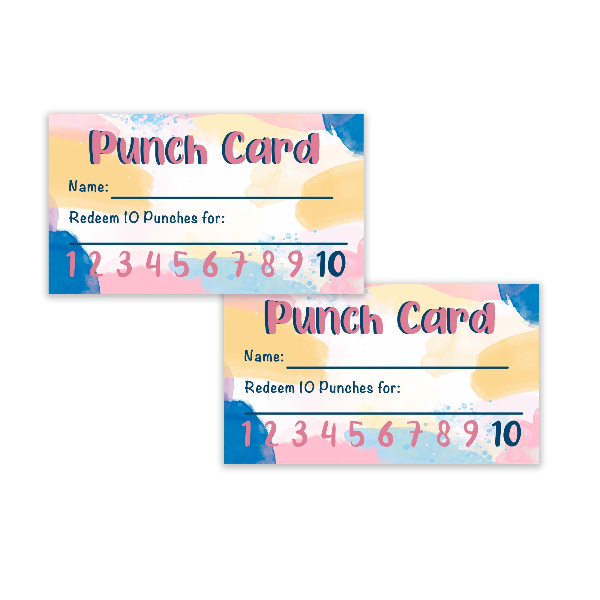 Key Punch Card Format Loyalty Punch Cards