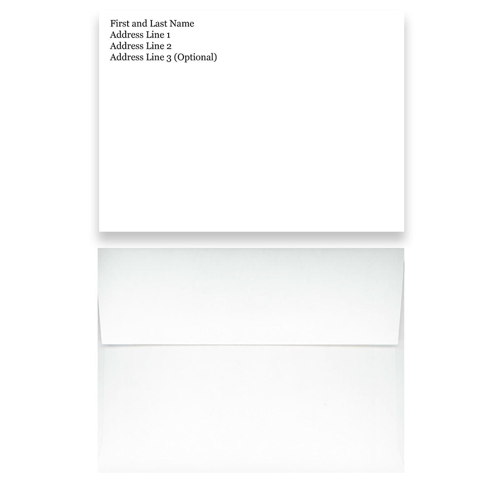 White or Natural A7 Discount 70 lb Envelopes with Return Address